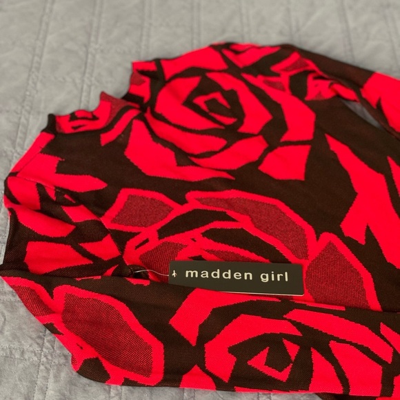 NwT Madden Girl Red and Black Bodycon Dress - Picture 3 of 4